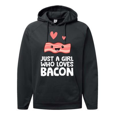 Just A Girl Who Loves Bacon Performance Fleece Hoodie