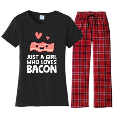 Just A Girl Who Loves Bacon Women's Flannel Pajama Set