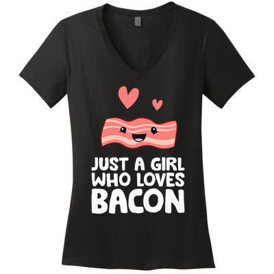 Just A Girl Who Loves Bacon Women's V-Neck T-Shirt