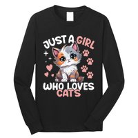 Just A Girl Who Loves Cats Cute Cat Lover Long Sleeve Shirt