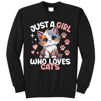 Just A Girl Who Loves Cats Cute Cat Lover Sweatshirt