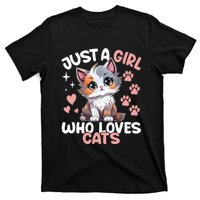 Just A Girl Who Loves Cats Cute Cat Lover T-Shirt