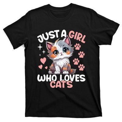 Just A Girl Who Loves Cats Cute Cat Lover T-Shirt