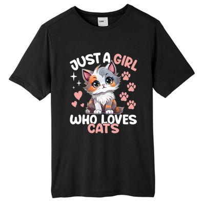 Just A Girl Who Loves Cats Cute Cat Lover Tall Fusion ChromaSoft Performance T-Shirt