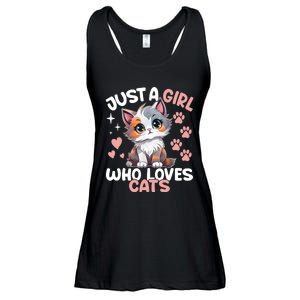 Just A Girl Who Loves Cats Cute Cat Lover Ladies Essential Flowy Tank