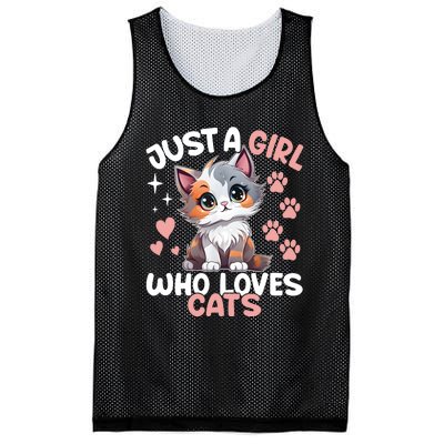 Just A Girl Who Loves Cats Cute Cat Lover Mesh Reversible Basketball Jersey Tank