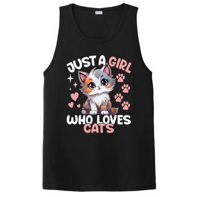 Just A Girl Who Loves Cats Cute Cat Lover PosiCharge Competitor Tank