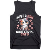 Just A Girl Who Loves Cats Cute Cat Lover Tank Top