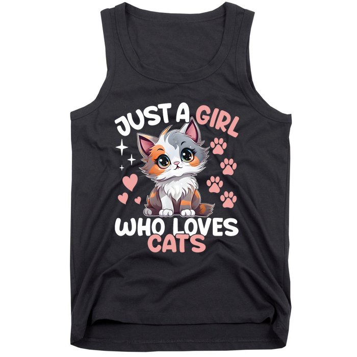 Just A Girl Who Loves Cats Cute Cat Lover Tank Top