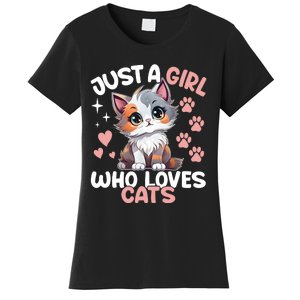 Just A Girl Who Loves Cats Cute Cat Lover Women's T-Shirt