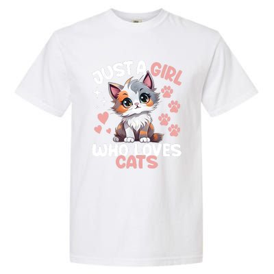 Just A Girl Who Loves Cats Cute Cat Lover Garment-Dyed Heavyweight T-Shirt