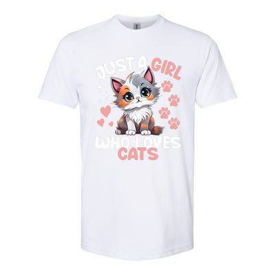 Just A Girl Who Loves Cats Cute Cat Lover Softstyle® CVC T-Shirt