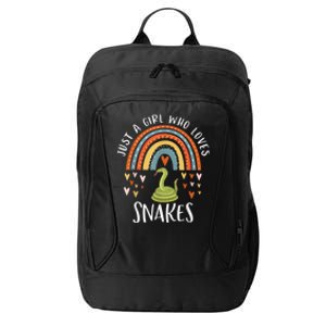 Just A Girl Who Loves Snakes Rainbow Gifts For Snake Lover City Backpack