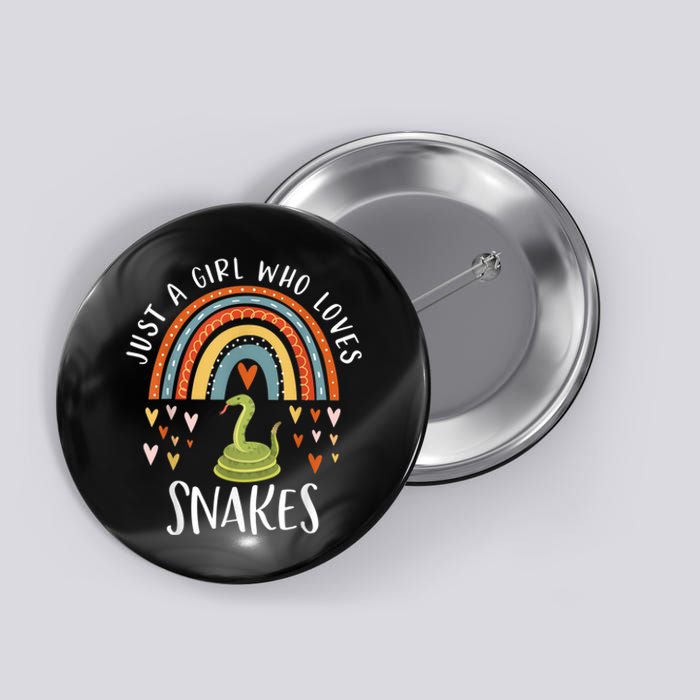 Just A Girl Who Loves Snakes Rainbow Gifts For Snake Lover Button