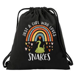 Just A Girl Who Loves Snakes Rainbow Gifts For Snake Lover Drawstring Bag