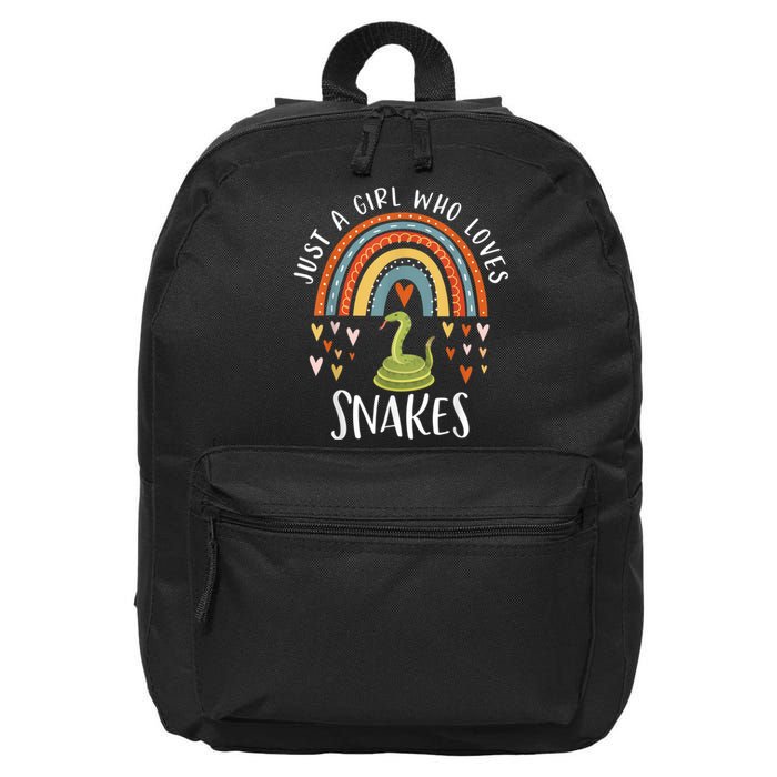 Just A Girl Who Loves Snakes Rainbow Gifts For Snake Lover 16 in Basic Backpack