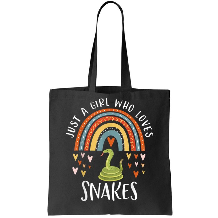 Just A Girl Who Loves Snakes Rainbow Gifts For Snake Lover Tote Bag