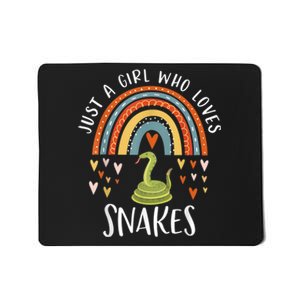 Just A Girl Who Loves Snakes Rainbow Gifts For Snake Lover Mousepad