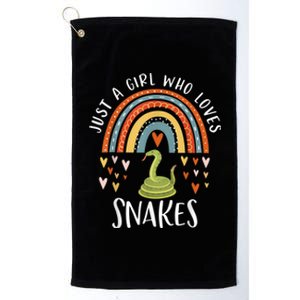 Just A Girl Who Loves Snakes Rainbow Gifts For Snake Lover Platinum Collection Golf Towel