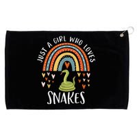 Just A Girl Who Loves Snakes Rainbow Gifts For Snake Lover Grommeted Golf Towel