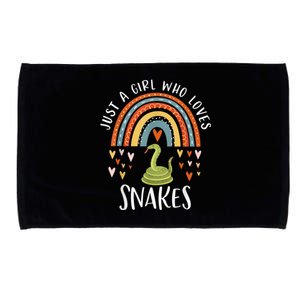 Just A Girl Who Loves Snakes Rainbow Gifts For Snake Lover Microfiber Hand Towel