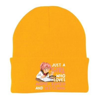 Just A Girl Who Loves Anime Ramen And Sketching Japan Anime Knit Cap Winter Beanie