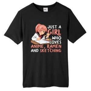 Just A Girl Who Loves Anime Ramen And Sketching Japan Anime Tall Fusion ChromaSoft Performance T-Shirt