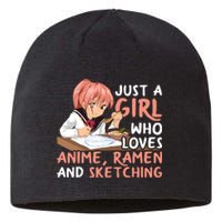 Just A Girl Who Loves Anime Ramen And Sketching Japan Anime Sustainable Beanie