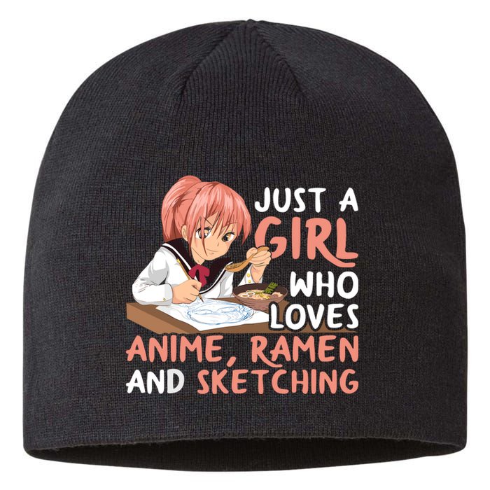 Just A Girl Who Loves Anime Ramen And Sketching Japan Anime Sustainable Beanie