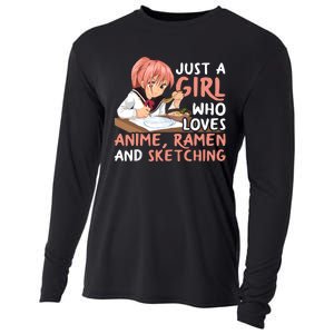 Just A Girl Who Loves Anime Ramen And Sketching Japan Anime Cooling Performance Long Sleeve Crew