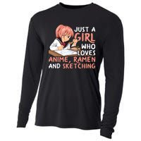 Just A Girl Who Loves Anime Ramen And Sketching Japan Anime Cooling Performance Long Sleeve Crew