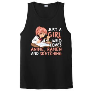 Just A Girl Who Loves Anime Ramen And Sketching Japan Anime PosiCharge Competitor Tank