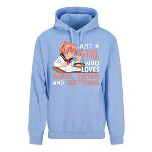 Just A Girl Who Loves Anime Ramen And Sketching Japan Anime Unisex Surf Hoodie