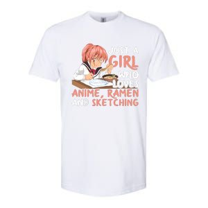 Just A Girl Who Loves Anime Ramen And Sketching Japan Anime Softstyle CVC T-Shirt