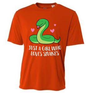 Just A Girl Who Loves Snakes Cute Snake Girl Gift Cooling Performance Crew T-Shirt