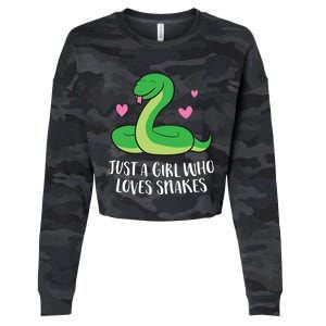 Just A Girl Who Loves Snakes Cute Snake Girl Gift Cropped Pullover Crew