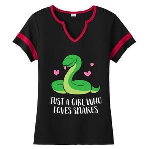 Just A Girl Who Loves Snakes Cute Snake Girl Gift Ladies Halftime Notch Neck Tee