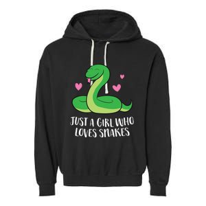 Just A Girl Who Loves Snakes Cute Snake Girl Gift Garment-Dyed Fleece Hoodie