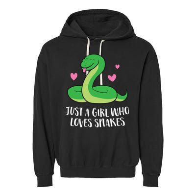 Just A Girl Who Loves Snakes Cute Snake Girl Gift Garment-Dyed Fleece Hoodie