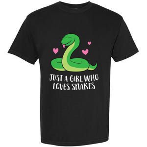 Just A Girl Who Loves Snakes Cute Snake Girl Gift Garment-Dyed Heavyweight T-Shirt