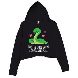 Just A Girl Who Loves Snakes Cute Snake Girl Gift Crop Fleece Hoodie