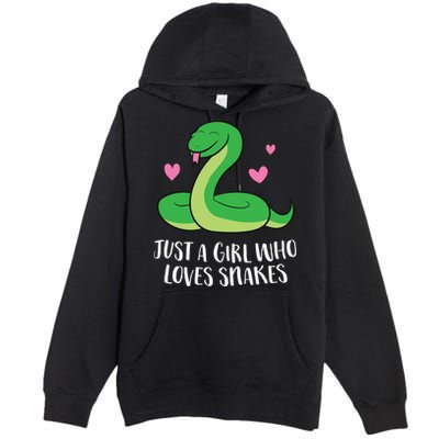 Just A Girl Who Loves Snakes Cute Snake Girl Gift Premium Pullover Hoodie