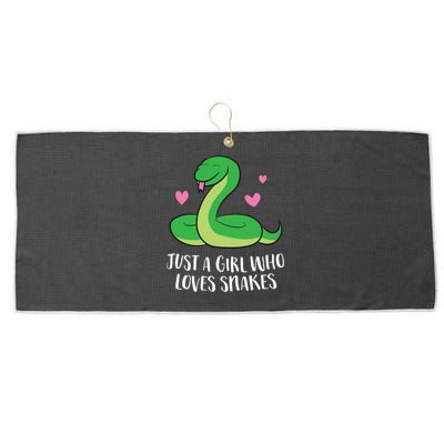 Just A Girl Who Loves Snakes Cute Snake Girl Gift Large Microfiber Waffle Golf Towel