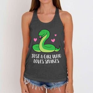 Just A Girl Who Loves Snakes Cute Snake Girl Gift Women's Knotted Racerback Tank