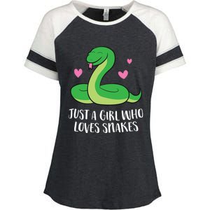 Just A Girl Who Loves Snakes Cute Snake Girl Gift Enza Ladies Jersey Colorblock Tee