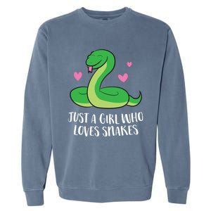 Just A Girl Who Loves Snakes Cute Snake Girl Gift Garment-Dyed Sweatshirt