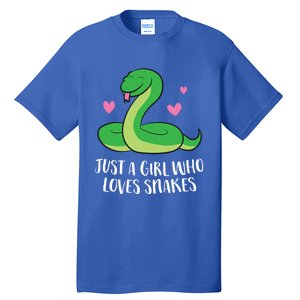 Just A Girl Who Loves Snakes Cute Snake Girl Gift Tall T-Shirt