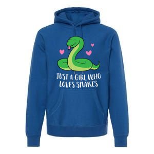 Just A Girl Who Loves Snakes Cute Snake Girl Gift Premium Hoodie