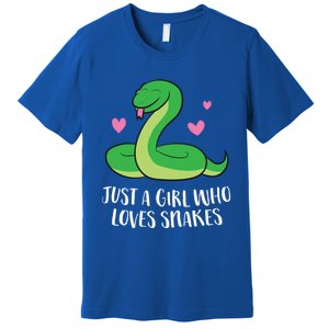 Just A Girl Who Loves Snakes Cute Snake Girl Gift Premium T-Shirt