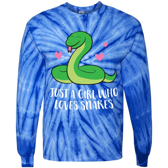 Just A Girl Who Loves Snakes Cute Snake Girl Gift Tie-Dye Long Sleeve Shirt